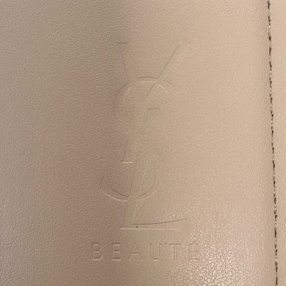 Yves Saint Laurent Beauté Pink Beige Zip Pouch with Dust Bag NWT